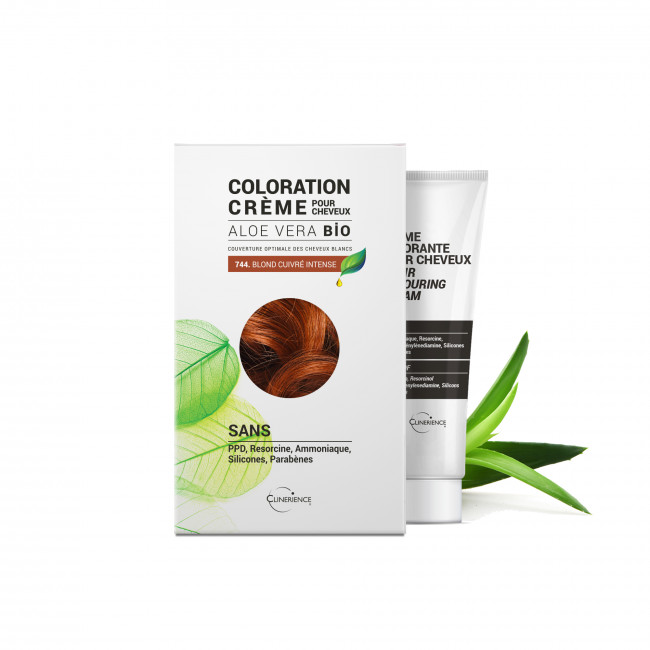 BLOND CUIVRÉ INTENSE N°744 COLORATION ALOE VERA BIO